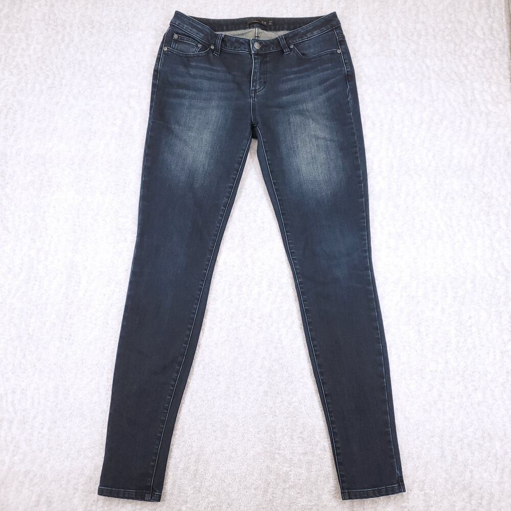 prAna London Skinny Jeans Womens 8/29 Blue Dark Wash Tall Inseam Sustainable